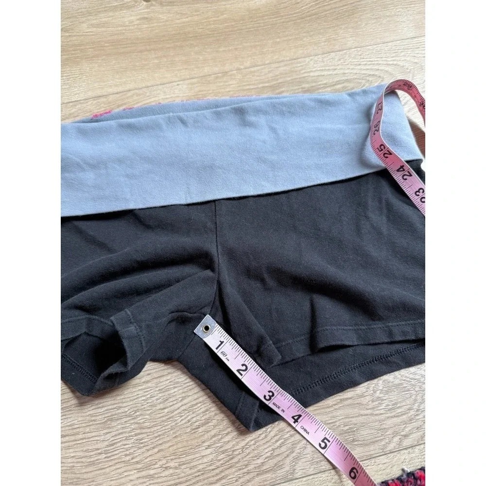 EUC Victoria Secret PINK YOGA Y2K fold over waist shorts‎ sequin logo size L